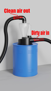 2.5 ''pemedor chế biến gỗ đôi lọc Cyclone bụi Collector DIY tăng áp lọc công nghiệp tách bụi Bộ sưu tập - Product Image 2