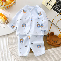 YouyuanBao Pakaian Bayi Baru Lahir Katun Murni Perlengkapan Awal Musim Semi Gugur Panas Satu Bulan Set Dua Potong Unisex