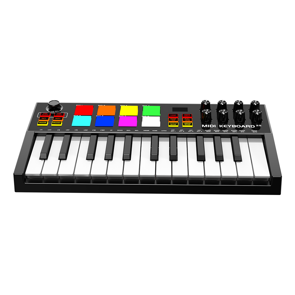 Konix ホットセール ポータブルミニピアノ 25鍵 USBキーボード MIDI