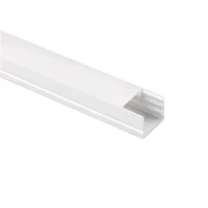 Strip Led Diffuser PC, 20X15Mm, Strip Lampu Linier Furnitur Datar, Profil Led Aluminium Dipasang Di Permukaan