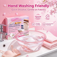 Feuilles de lessive 5-en-1 parfum cerise, nettoyage 15 fois plus efficace, parfum intense pour le lavage des vêtements
