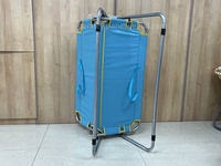 Chaise double pliante en acier haute teneur en carbone à grain de bois, portable, pour camping, plage, pique-nique, jardin, mobilier de loisirs