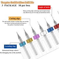 Jeu de micro-forets en carbure de tungstène non revêtus, tige de 0,1 mm à 1 mm, forets en carbure pour machines-outils, perçage de circuits imprimés, outils rotatifs CNC
