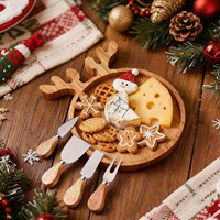 Planche à découper en bois en forme de sapin de Noël avec plateaux de rangement, design moderne, multifonctionnelle pour armoire et cuisine