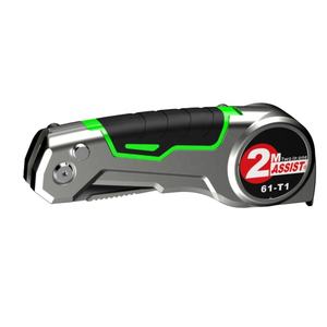 Cuchillo Multiusos Retráctil 2 en 1 Compacto de Grado Industrial, Mango de Aluminio, Certificado CE, Cinta Métrica de 2 Metros, 3 Cuchillas, Diseño Oculto - Product Image 2