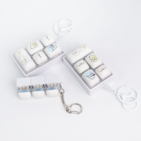 Porte-clés LED en acrylique personnalisé, clavier mécanique, jouet anti-stress mignon en forme de clavier, cadeau pour gamer, en gros