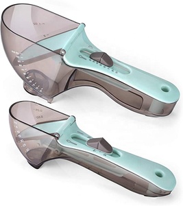 Juego <span class=keywords><strong>de</strong></span> cucharas <span class=keywords><strong>medidoras</strong></span> <span class=keywords><strong>de</strong></span> plástico con tapa para hornear, paquete <span class=keywords><strong>de</strong></span> 2 cucharas ajustables <span class=keywords><strong>de</strong></span> una pieza para medir, polvo sólido líquido - Product Image 1