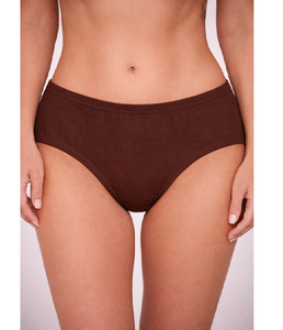 Braguitas de Cintura Media para Mujer, Color Marrón Oscuro, Lisas, con Cintura Elástica Exterior, de Algodón Suave, Cómodas, Transpirables, para Uso Diario - Product Image 1