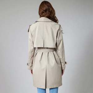 Véritable ODM/OEM Vente à chaud <span class=keywords><strong>Trench</strong></span> <span class=keywords><strong>beige</strong></span> personnalisé pour femmes Veste en cachemire pour filles Trenchs <span class=keywords><strong>mi</strong></span>-longs pour femmes - Product Image 3