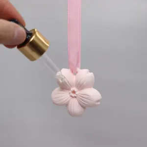 New Product Pink Sakura Ornaments Aromatherapy Luxury Home Plaster Fragrance Pendant Aroma Diffuser Stone