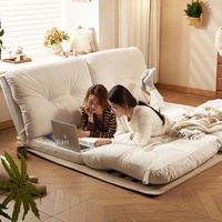 Canapé-lit pour chien en velours, design moderne et minimaliste, pliable, une place, tons crème, idéal pour les petits espaces – Vente directe usine
