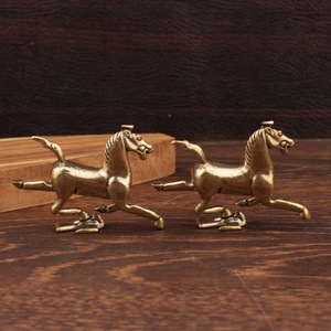 Ornement en laiton : Cheval galopant marchant sur une hirondelle volante, Décoration animale du zodiaque pour la maison - Product Image 3