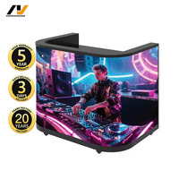 Façade d'écran LED incurvée pour cabine DJ avec table, pour intérieur, idéale pour discothèque, scène, événement, bar, salon professionnel, mariage