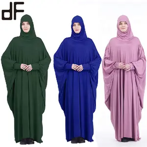 이슬람 abaya 및 hijab 민족 중동 지역 이슬람 여성 드레스 폴리 에스터 후드 abaya 느슨한 아랍어 기도 드레스