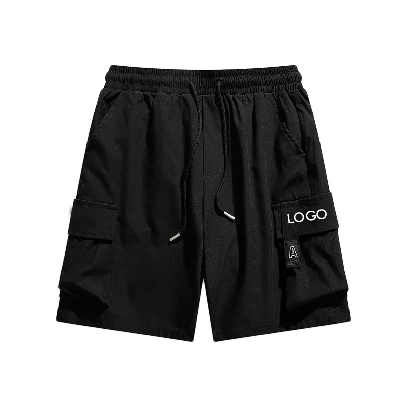 Pantaloncini Cargo da uomo all'ingrosso elastico in vita 100% poliestere tessuto Streetwear Casual uomo Cargo pantaloni corti pantaloncini della tuta