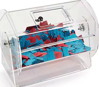 Tambour de tombola en acrylique transparent avec serrure, boîte de tirage de loterie transparente pour événements et fêtes