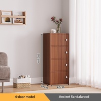 Commode en bois moderne avec 4 tiroirs et porte à panneau, meuble de rangement pour chambre et salon, design moderne et épuré, mobilier de maison