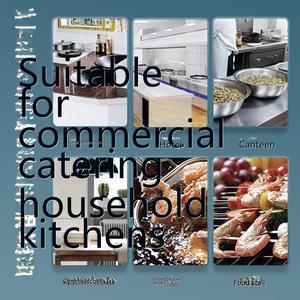 Hotte de cuisine professionnelle à double cheminée, haute aspiration, en acier inoxydable, avec filtre en aluminium, faible niveau d'échappement - Product Image 2
