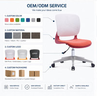 Chaise de formation ergonomique pivotante moderne avec dossier en plastique respirant, siège rembourré confortable, vérin à gaz et base en nylon pour salle de classe