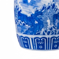 Tabouret Tambour Rond en Porcelaine Bleue et Blanche, Design Traditionnel Écologique, Nouvelle Table d'Appoint Chinoise, Tabouret d'Entrée, Décoration de Jardin