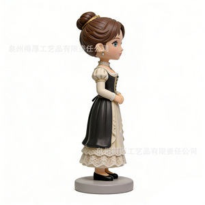 Élégante poupée bobblehead en robe de cérémonie, blanc ivoire, 30-50 cm, résines synthétiques, décoration de bureau - Product Image 2