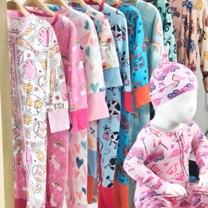 Pijamas Personalizados <span class=keywords><strong>de</strong></span> Fibra <span class=keywords><strong>de</strong></span> Bambú al 95% y Spandex al <span class=keywords><strong>5</strong></span>%, Cómodos y Estampados, Mamelucos para Bebé <span class=keywords><strong>de</strong></span> Manga Larga, Pijamas Suaves para Bebé - Product Image 1