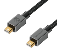 Mini câble tressé plaqué or mâle-mâle 8K pour moniteur, téléviseur, projecteur, ordinateur