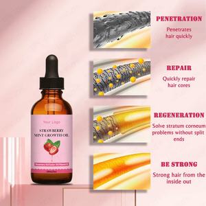 Aceite para el Crecimiento del Cabello de Fresa y Menta, Aceite Esencial Natural para Cabello Fino, Seco y Dañado, Calmante para el Cuero Cabelludo, Cuidado Hidratante - Product Image 5