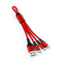 Nouveau design 2026 – Câble de chargement mini porte-clés 5-en-1 USB Type-C et iOS 8 broches avec logo personnalisé pour cadeaux d'affaires, ordinateurs et écouteurs
