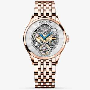 Orologio Originale Agelocer con Quadrante a Specchio, Orologio Meccanico Automatico Scheletrato da Donna per Affari e Occasioni Formali, Regalo di Compleanno per Donne - Product Image 4