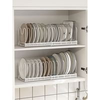 Étagère à vaisselle et bols rétractable en métal, avec armoire de rangement, pour cuisine transfrontalière