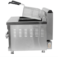 Friteuse à gaz commerciale de haute qualité à double réservoir 15L + 15L pour friteuse à hot-dog frites