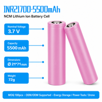 Batterie lithium INR21700-55 3.7V 5500mah pour banque d'alimentation, stockage d'énergie numérique 3C, outils électriques, moto électrique