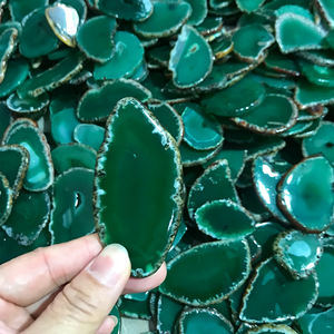 หินอาเกตขัดเงาเจาะรูจากบราซิล ขายส่ง ขนาดเล็ก ขนาดใหญ่ หินธรรมชาติสำหรับงานฝีมือ คริสตัลรองแก้ว งานฝีมือคริสตัลอื่นๆ - Product Image 4