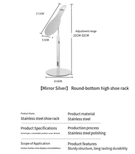 Espositore per Scarpe Regolabile in Metallo Dorato Lucido, Scaffale per Scarpe in Acciaio Inossidabile per Negozi - Product Image 5
