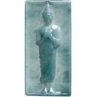 Pendentif Bouddha en Jadeite Naturelle Bleu Eau, Style Chinois UNISEXE, Cadeau avec Certificat d'Expertise E078