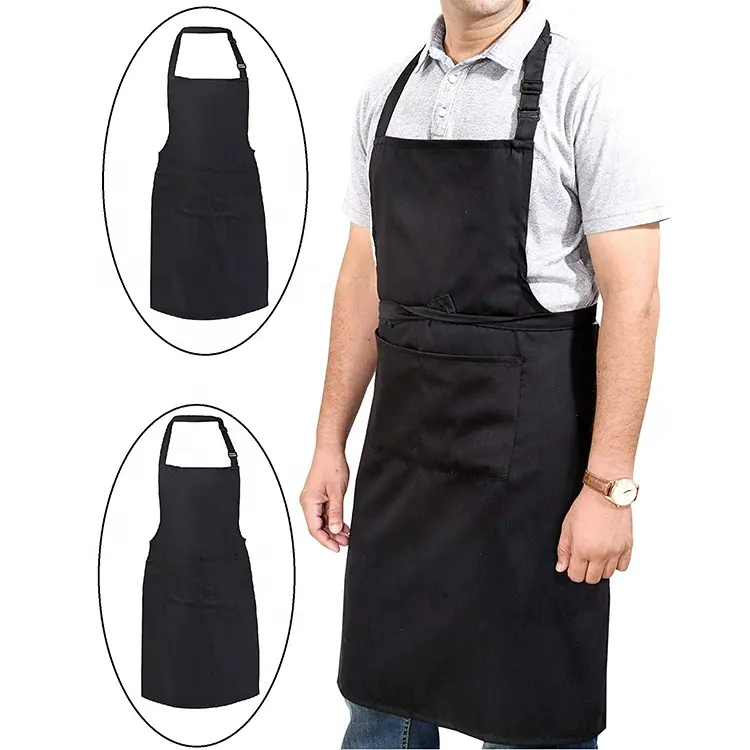 Wholesale Custom Print Logo Kitchen Cook Cafe Apron For Chef Sublimation Waterproof Cotton Polyester Apron