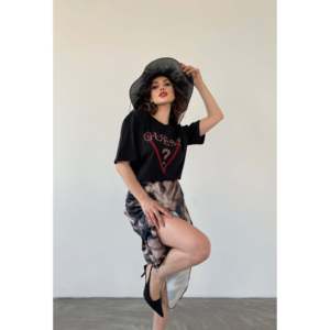 Elegante Falda Maxi de Satén para Mujer, 100% Seda, Estampada, Brillante, Cintura Regular, Larga y Fluida - Product Image 1