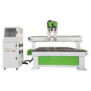 Đa ngôn ngữ khả năng đôi đầu CNC chế biến gỗ cửa gỗ đồ nội thất khắc khắc Khắc 3 trục CNC Router