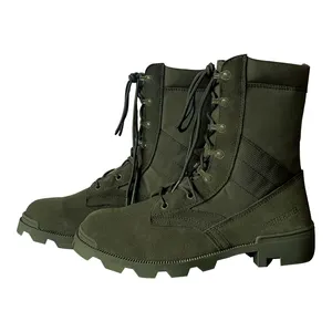 High Ankle Men Combat Boots Outdoor Desert Training Black Leather Green Safety Boots Tactical