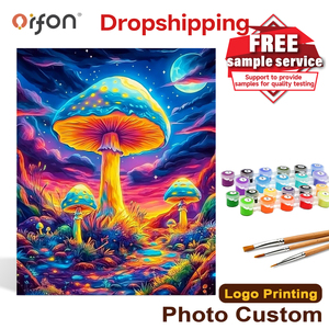 Kit Pittura a Numeri Fai da Te <span class=keywords><strong>per</strong></span> Adulti, Funghi Psichedelici, Pittura ad Olio Acrilico, Decorazione Murale <span class=keywords><strong>per</strong></span> la Casa, Vendita all'Ingrosso - Product Image 1