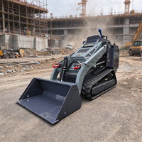 China YW CE/EPA Track Mini 13.5HP Skid Steer Loader Dengan Bucket Trencher Rotary Plow