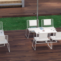 Ensemble de chaises de salle à manger en fer forgé pour l'extérieur, résistant aux UV, idéal pour les cours et les balcons