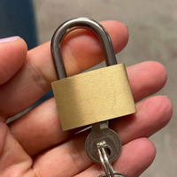 Cadenas carré en laiton poli jaune haute sécurité 20-40mm avec trois clés pour petite boîte ou porte d'armoire LY