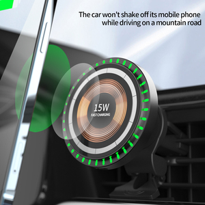 Produits chauds pour le <span class=keywords><strong>chargeur</strong></span> de voiture sans fil de protocole de vente en ligne avec la lumière de couleur téléphone magnétique de voiture de rotation de 360 degrés 2025 - Product Image 4