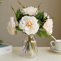 ZUOYI Bunga Peony Buatan 31Cm, Simulasi Tandan Peony untuk Dekorasi Pernikahan