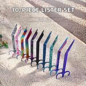 Ciseaux à pansements Lister de qualité supérieure en acier inoxydable de 5,5 po (14 cm) pour infirmières, médecins et techniciens médicaux, motifs variés - Product Image 2