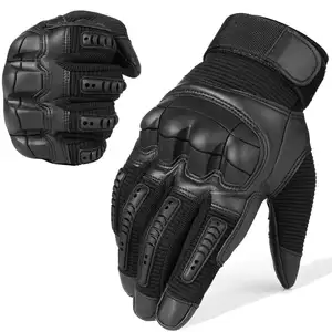 Özel Logo toptan motosiklet yarış eldivenleri sert Knuckle tam parmak motosiklet bisiklet eldiveni dokunmatik parmak uçları ile