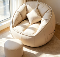 Fauteuil inclinable moderne en forme de coquille, imperméable, prêt à l'emploi, pouf compact, résistant aux griffes de chat, pour enfants et adultes