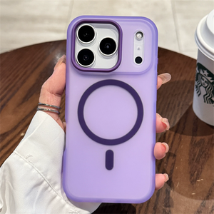 Funda de teléfono macaron mate de colores suaves con borde de cámara para iPhone 16 15 14 Pro, funda magnética transparente naranja para iPhone 17 Pro Max - Product Image 4